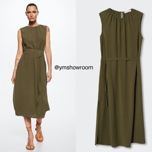 🔥Last 1🔥MANGO Belted midi dress
